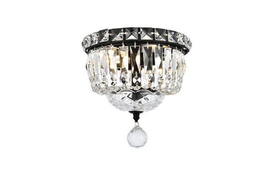 Elegant Furniture & Lighting - Tranquil 8 inch black flush mount - V2528F8BK/RC veiw 1