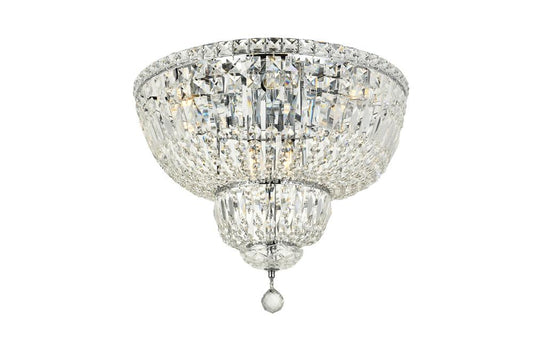 Elegant Furniture & Lighting - Tranquil 10 light Chrome Flush Mount Clear Royal Cut Crystal - V2528F20C/RC veiw 1