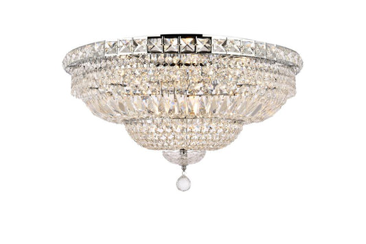 Elegant Furniture & Lighting - Tranquil 12 light Chrome Flush Mount Clear Royal Cut Crystal - V2528F24C/RC veiw 1
