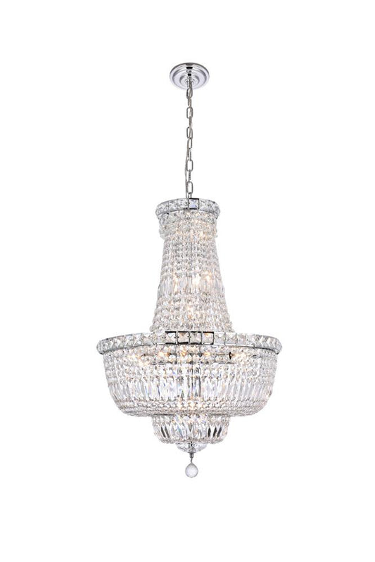 Elegant Furniture & Lighting - Tranquil 22 light Chrome Chandelier Clear Royal Cut Crystal - V2528D22C/RC veiw 1