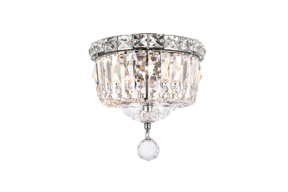 Elegant Furniture & Lighting - Tranquil 2 light Chrome Flush Mount Clear Royal Cut Crystal - V2528F8C/RC veiw 1