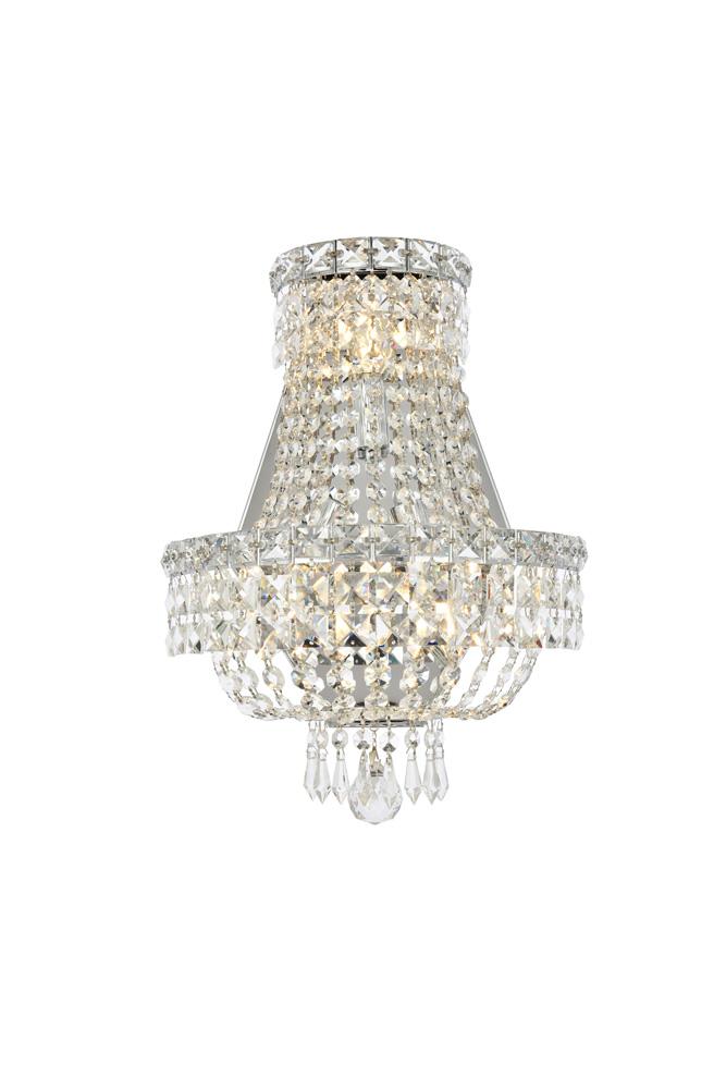 Elegant Furniture & Lighting - Tranquil 3 light Chrome Wall Sconce Clear Royal Cut Crystal - V2528W12C/RC veiw 1