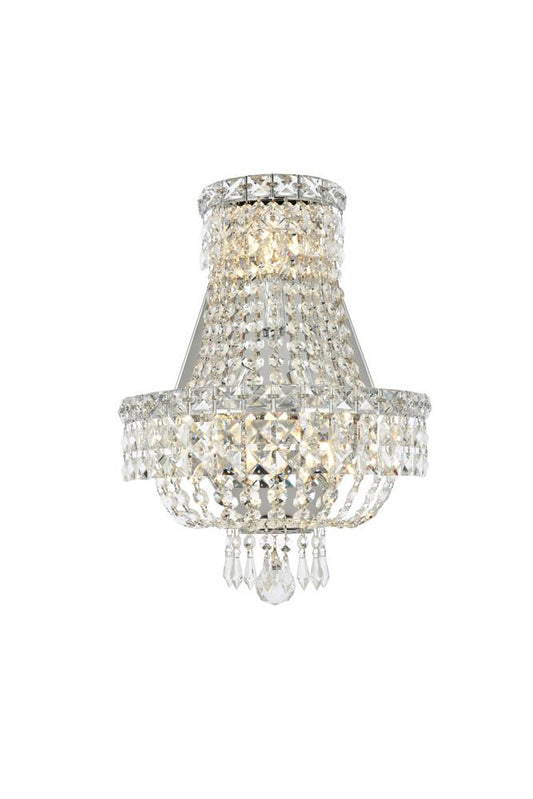 Elegant Furniture & Lighting - Tranquil 3 light Chrome Wall Sconce Clear Royal Cut Crystal - V2528W12C/RC veiw 1