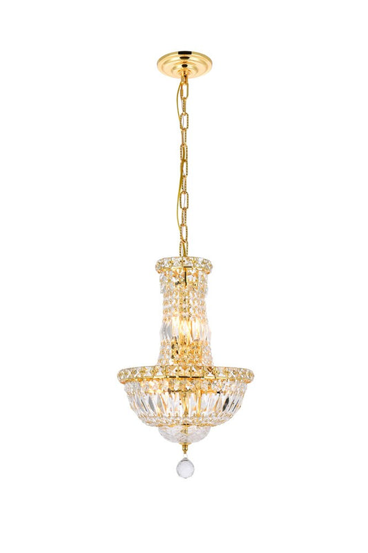 Elegant Furniture & Lighting - Tranquil 6 light Gold Pendant Clear Royal Cut Crystal - V2528D12G/RC veiw 1
