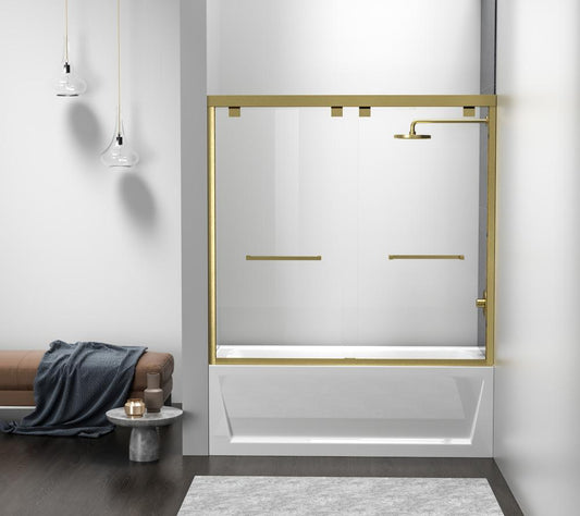Elegant Furniture & Lighting - Trenton Semi-frameless tub door 60 x 60 Brushed Gold - TD333-6060BGD veiw 1