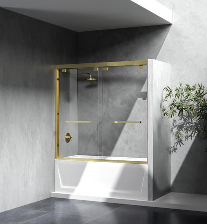 Elegant Furniture & Lighting - Trenton Semi-frameless tub door 60 x 60 Brushed Gold - TD333-6060BGD veiw 4