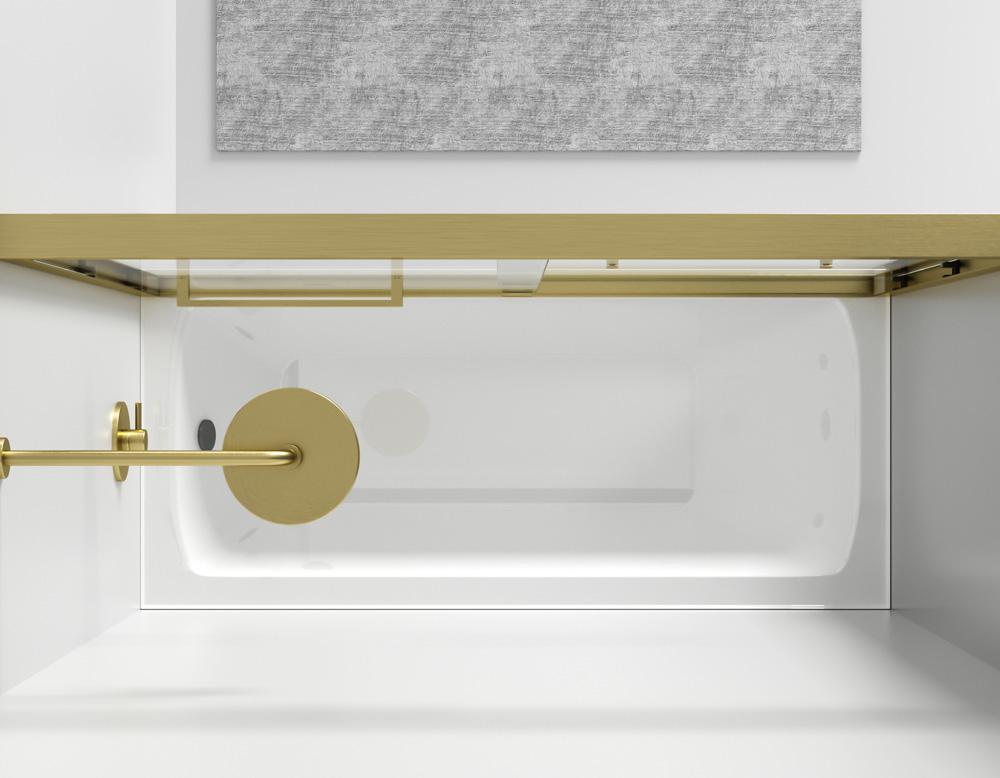 Elegant Furniture & Lighting - Trenton Semi-frameless tub door 60 x 60 Brushed Gold - TD333-6060BGD veiw 5