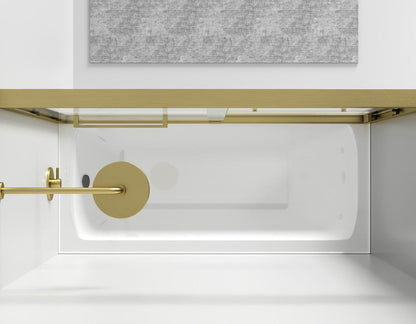 Elegant Furniture & Lighting - Trenton Semi-frameless tub door 60 x 60 Brushed Gold - TD333-6060BGD veiw 5