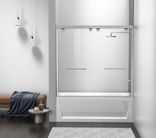 Elegant Furniture & Lighting - Trenton Semi-frameless tub door 60 x 60 Brushed Nickel - TD333-6060BNK veiw 1