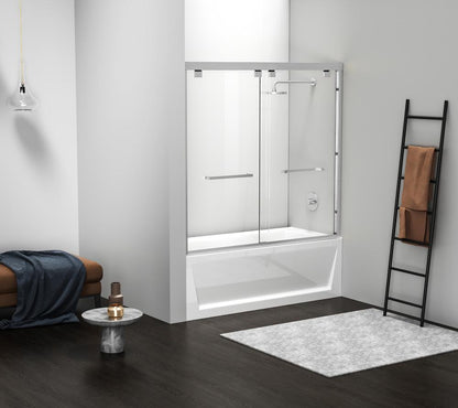 Elegant Furniture & Lighting - Trenton Semi-frameless tub door 60 x 60 Brushed Nickel - TD333-6060BNK veiw 2
