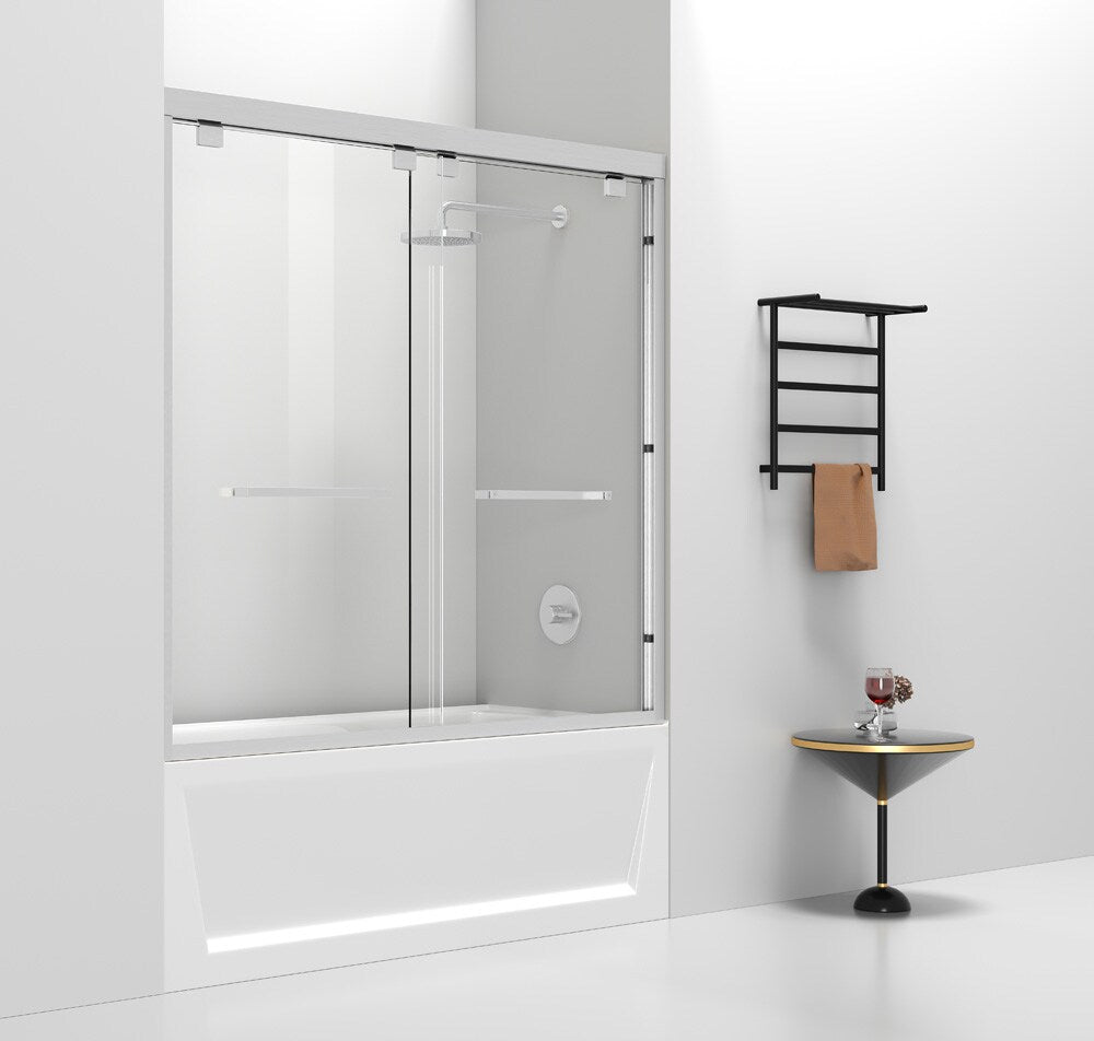 Elegant Furniture & Lighting - Trenton Semi-frameless tub door 60 x 60 Brushed Nickel - TD333-6060BNK veiw 4