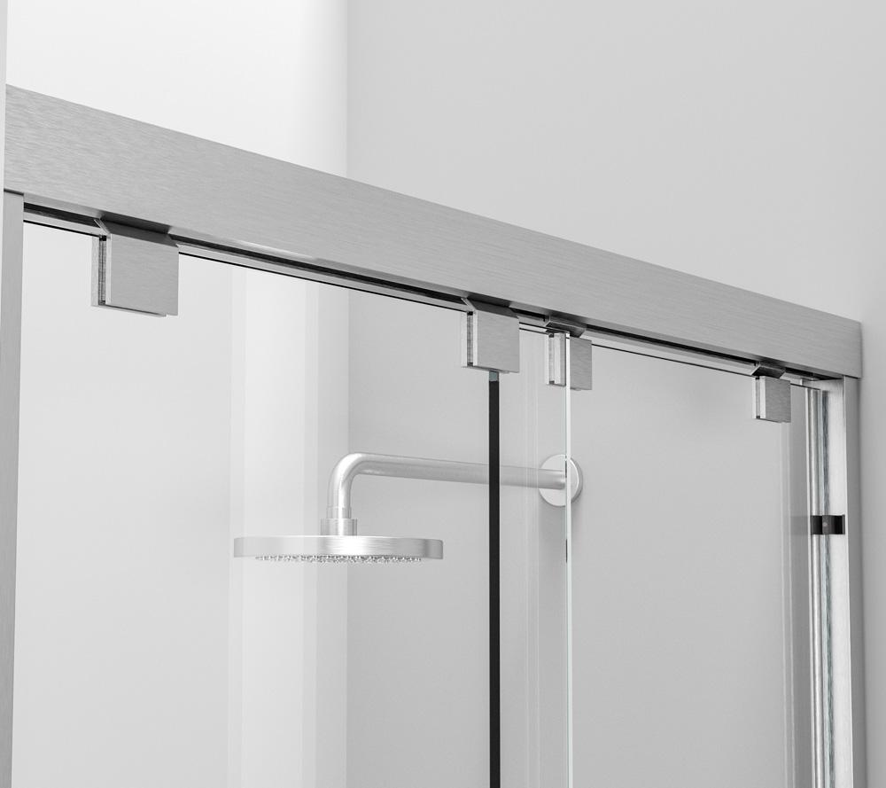Elegant Furniture & Lighting - Trenton Semi-frameless tub door 60 x 60 Brushed Nickel - TD333-6060BNK veiw 6