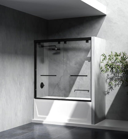 Elegant Furniture & Lighting - Trenton Semi-frameless tub door 60 x 60 Matte Black - TD333-6060MBK veiw 4