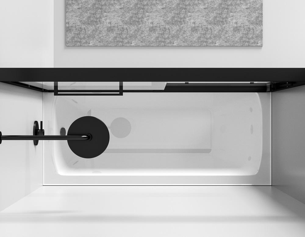Elegant Furniture & Lighting - Trenton Semi-frameless tub door 60 x 60 Matte Black - TD333-6060MBK veiw 5
