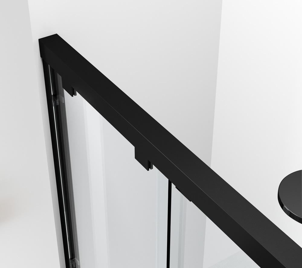 Elegant Furniture & Lighting - Trenton Semi-frameless tub door 60 x 60 Matte Black - TD333-6060MBK veiw 8