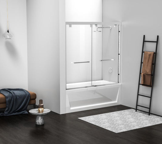 Elegant Furniture & Lighting - Trenton Semi-frameless tub door 60 x 60 Polished Chrome - TD333-6060PCH veiw 2