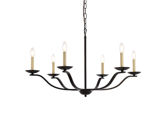 Elegant Furniture & Lighting - Trey 36 inch pendant in black - LD641D36BK veiw 1