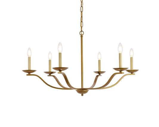 Elegant Furniture & Lighting - Trey 36 inch pendant in brass - LD641D36BR veiw 1