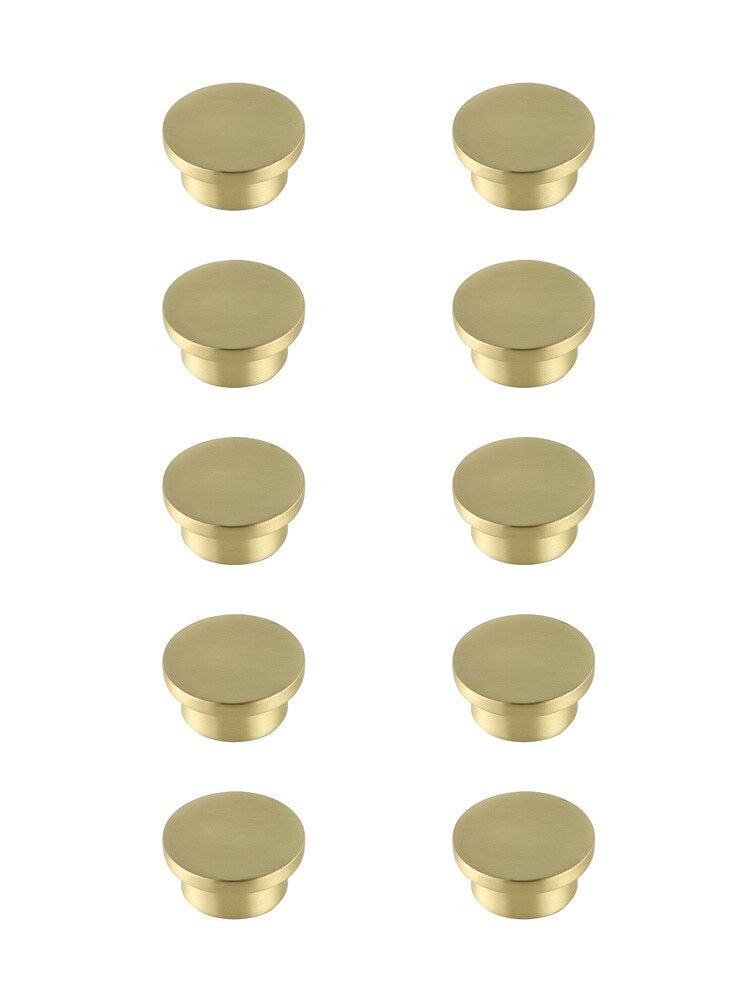 Elegant Furniture & Lighting - Trovon 1.6in Diameter Brushed Gold Oversize Round Knob Multipack (Set of 10) - KB2009-GD-10PK veiw 1