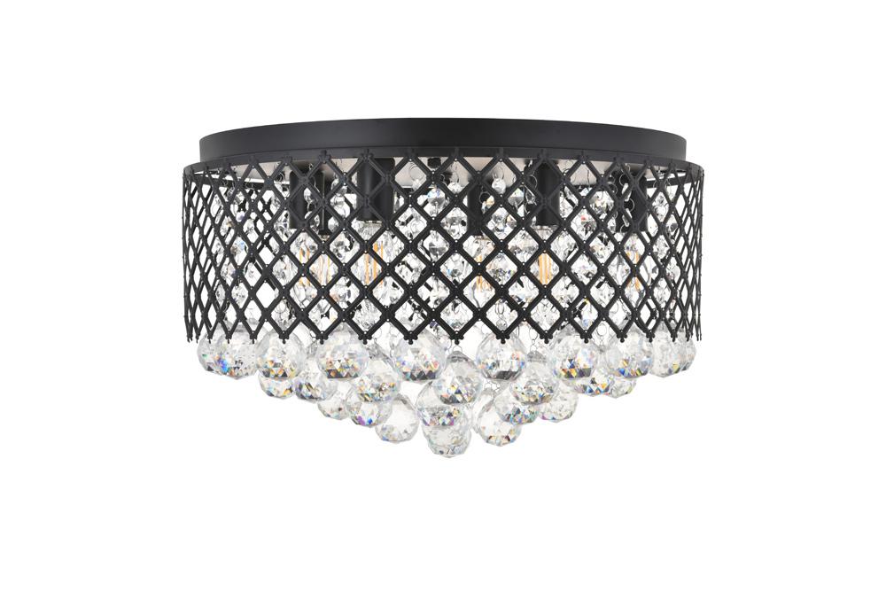 Elegant Furniture & Lighting - Tully 6 light Matte Black Flush Mount - LD5010F18MB veiw 1