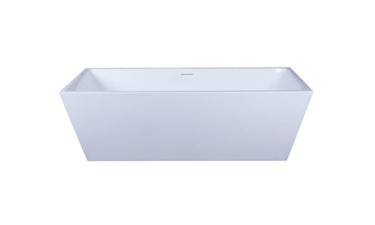 Elegant Furniture & Lighting - Turner 72 inch soaking rectangular bathtub in glossy white - BT21372GW veiw 1