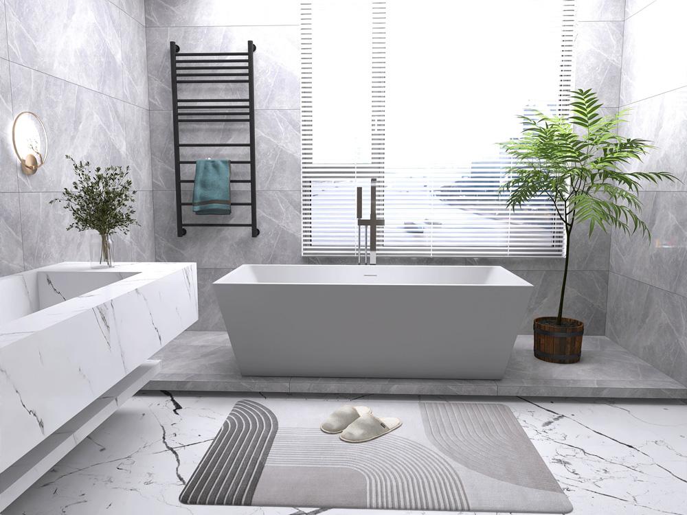 Elegant Furniture & Lighting - Turner 72 inch soaking rectangular bathtub in glossy white - BT21372GW veiw 2