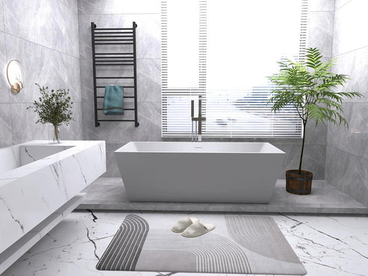 Elegant Furniture & Lighting - Turner 72 inch soaking rectangular bathtub in glossy white - BT21372GW veiw 2