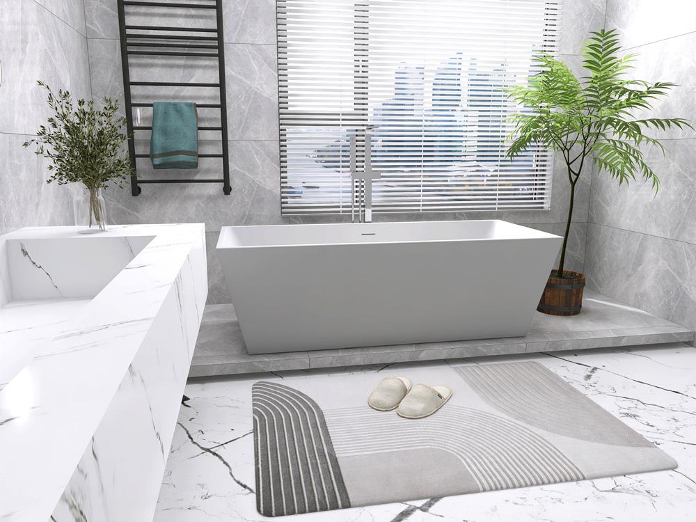 Elegant Furniture & Lighting - Turner 72 inch soaking rectangular bathtub in glossy white - BT21372GW veiw 3