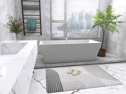 Elegant Furniture & Lighting - Turner 72 inch soaking rectangular bathtub in glossy white - BT21372GW veiw 3