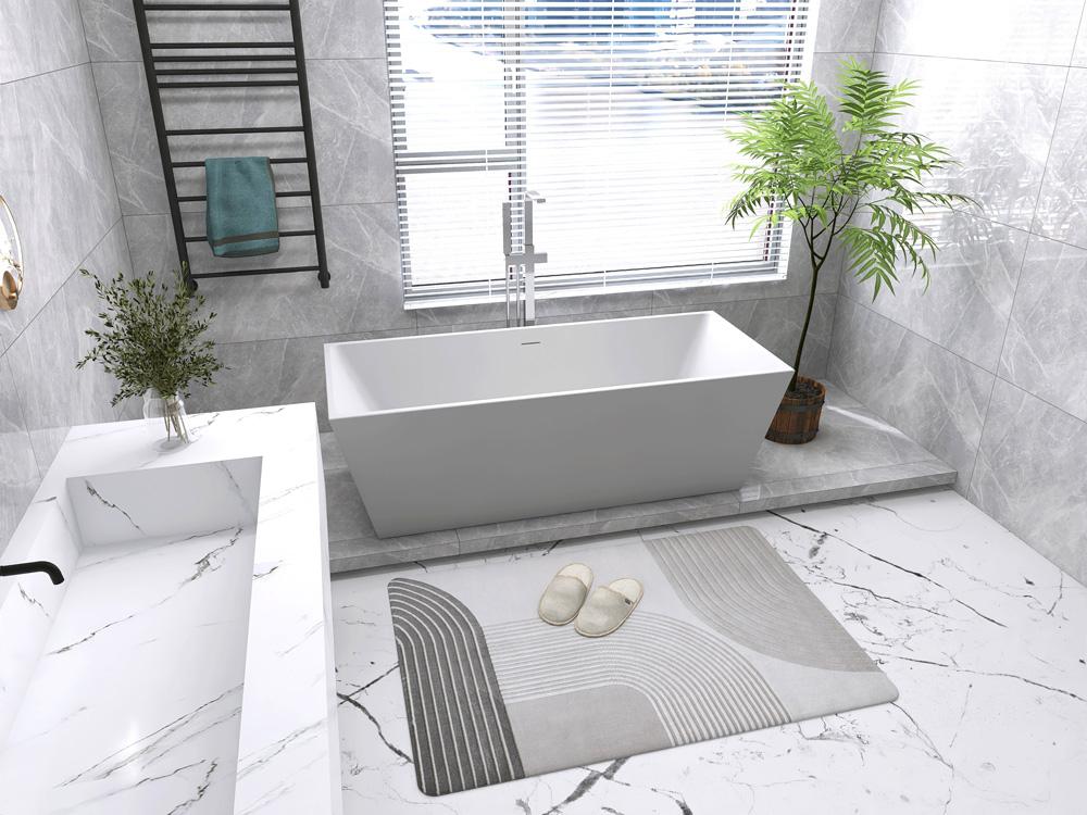 Elegant Furniture & Lighting - Turner 72 inch soaking rectangular bathtub in glossy white - BT21372GW veiw 4