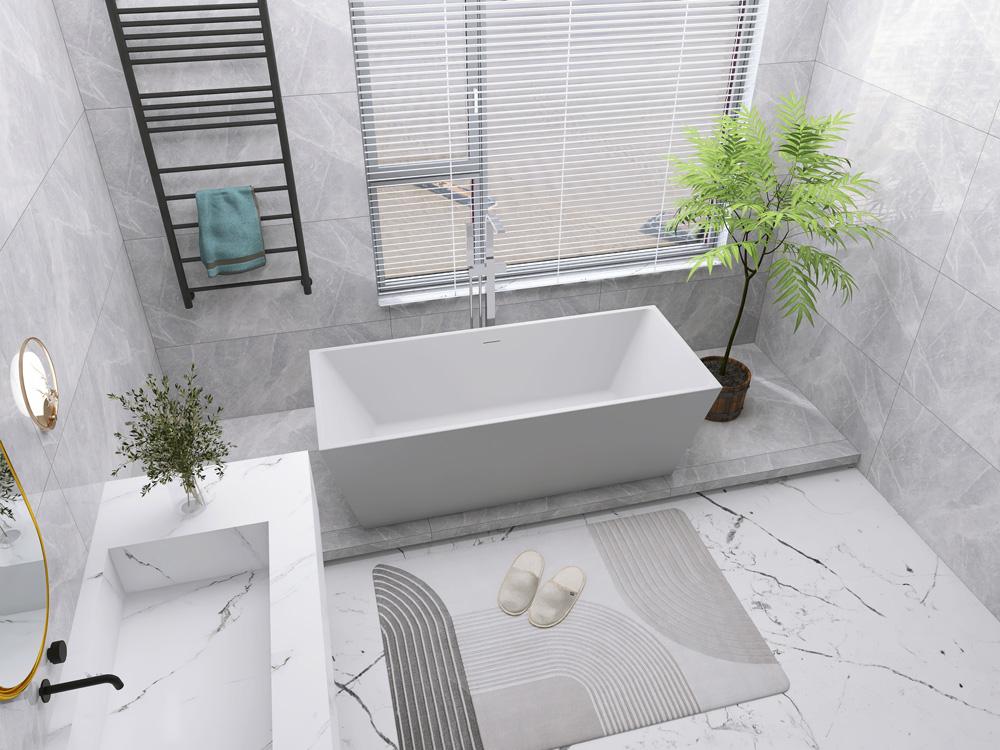 Elegant Furniture & Lighting - Turner 72 inch soaking rectangular bathtub in glossy white - BT21372GW veiw 5