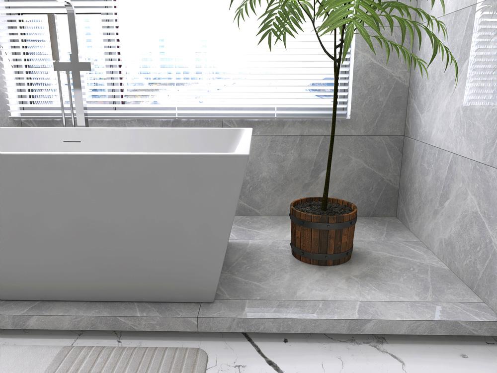 Elegant Furniture & Lighting - Turner 72 inch soaking rectangular bathtub in glossy white - BT21372GW veiw 6
