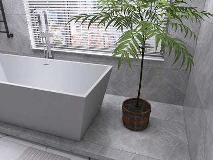 Elegant Furniture & Lighting - Turner 72 inch soaking rectangular bathtub in glossy white - BT21372GW veiw 7
