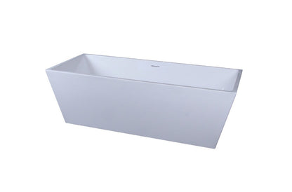 Elegant Furniture & Lighting - Turner 72 inch soaking rectangular bathtub in glossy white - BT21372GW veiw 8