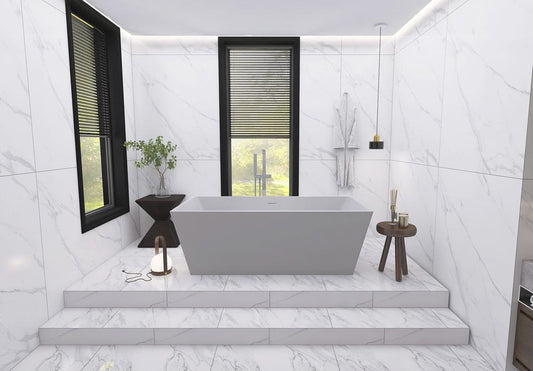 Elegant Furniture & Lighting - Turner 67 inch soaking rectangular bathtub in glossy white - BT21367GW veiw 2