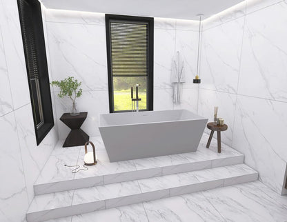 Elegant Furniture & Lighting - Turner 67 inch soaking rectangular bathtub in glossy white - BT21367GW veiw 3