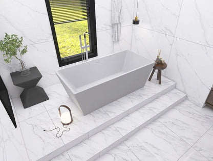 Elegant Furniture & Lighting - Turner 67 inch soaking rectangular bathtub in glossy white - BT21367GW veiw 5