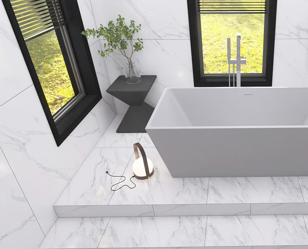 Elegant Furniture & Lighting - Turner 67 inch soaking rectangular bathtub in glossy white - BT21367GW veiw 6