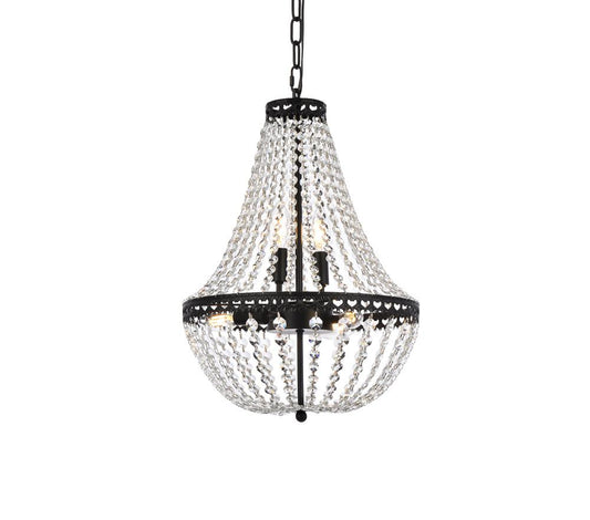 Elegant Furniture & Lighting - Valeria 14 inch pendant in black - 1113D14BK veiw 1