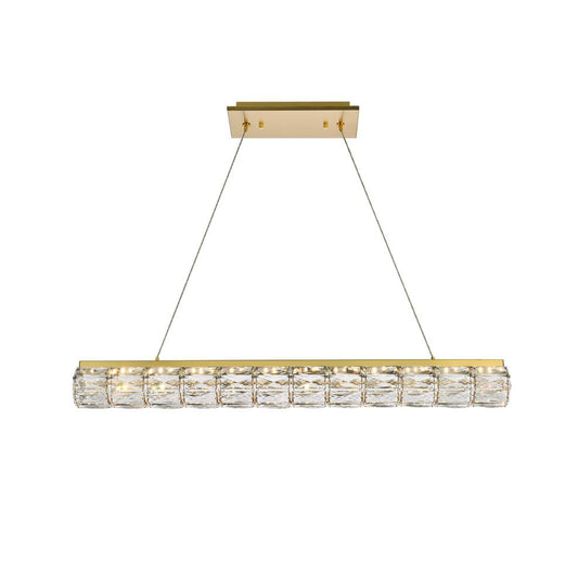 Elegant Furniture & Lighting - Valetta 36 inch LED linear pendant in gold - 3501D36G veiw 1