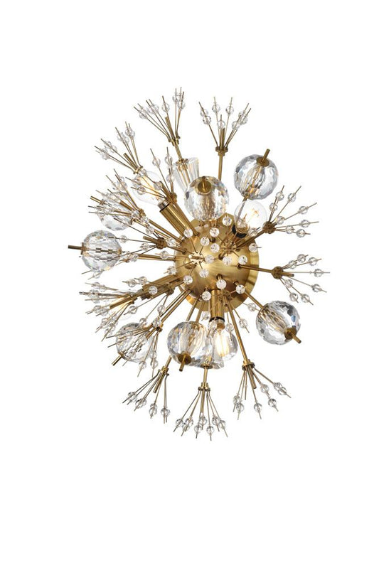 Elegant Furniture & Lighting - Vera 19 inch crystal starburst wall sconce in gold - 2500W19SG veiw 1