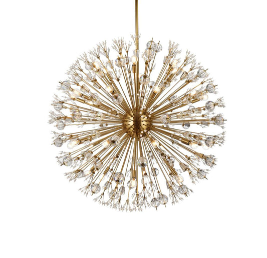 Elegant Furniture & Lighting - Vera 44 inch crystal starburst round pendant in gold - 2500D44SG veiw 1