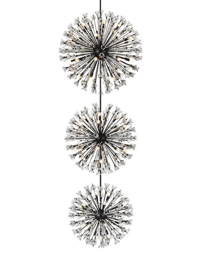 Elegant Furniture & Lighting - Vera 44 inch three tiers crystal starburst chandelier in black - 2500G44L3BK veiw 3