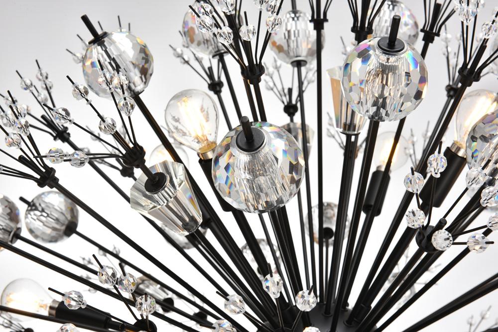 Elegant Furniture & Lighting - Vera 44 inch three tiers crystal starburst chandelier in black - 2500G44L3BK veiw 4