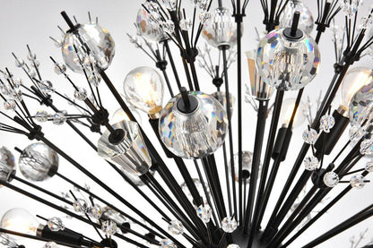 Elegant Furniture & Lighting - Vera 44 inch three tiers crystal starburst chandelier in black - 2500G44L3BK veiw 4