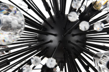 Elegant Furniture & Lighting - Vera 44 inch three tiers crystal starburst chandelier in black - 2500G44L3BK veiw 5