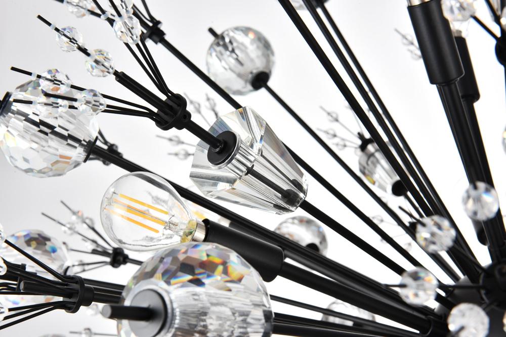 Elegant Furniture & Lighting - Vera 44 inch three tiers crystal starburst chandelier in black - 2500G44L3BK veiw 6