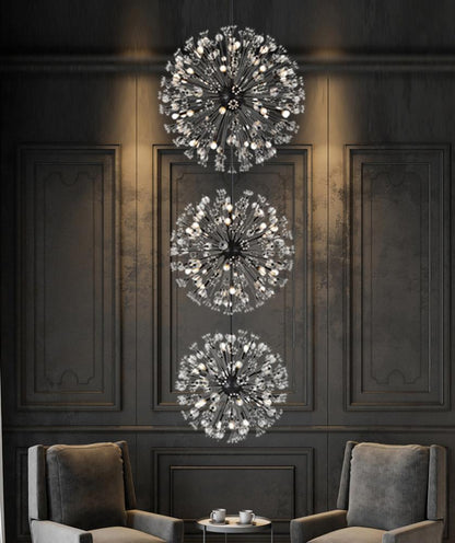 Elegant Furniture & Lighting - Vera 44 inch three tiers crystal starburst chandelier in black - 2500G44L3BK veiw 8