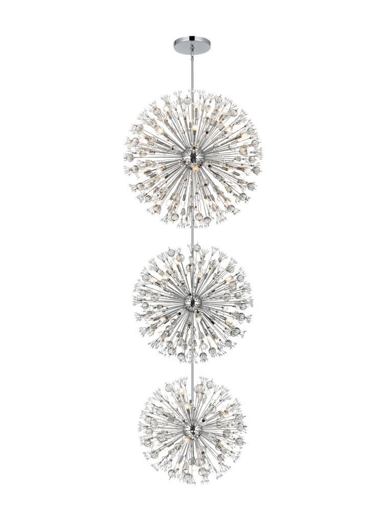Elegant Furniture & Lighting - Vera 44 inch three tiers crystal starburst chandelier in chrome - 2500G44L3C veiw 1