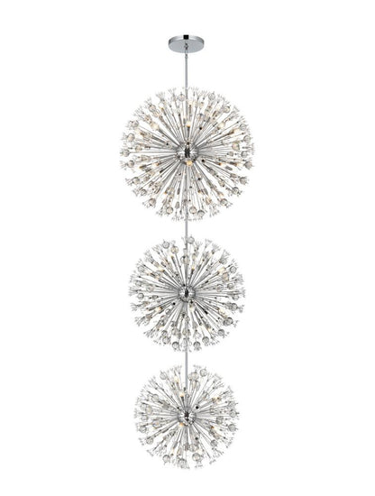 Elegant Furniture & Lighting - Vera 44 inch three tiers crystal starburst chandelier in chrome - 2500G44L3C veiw 1